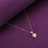 Dainty Heart Diamond Studded Silver Chain Necklace