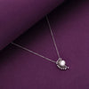 The Lovely Zircon & Pearl Casual Silver Necklace