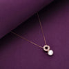 Pearly Encrust Silver Chain Necklace & Earrings Set