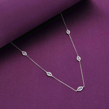  MINIMALISTIC MULTIPLE EVIL EYE STUDDED SILVER CHAIN NECKLACE
