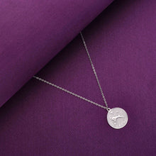  Minimalistic Zodiac Engraved Disc Silver Chain Necklace