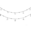 Starry Saga Double Layered Long Silver Chain Necklace