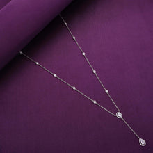  Stylish Crystal Drops Long Silver Chain Necklace