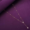 Stylish Crystal Drops Long Silver Chain Necklace