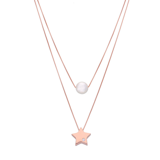 Sterling Stargaze Pearl Silver Chain Necklace