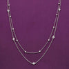 Sterling Silver Beads Double Layered Chain Necklace