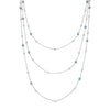 Sterling Beaded Evil Eye 3- Layered Silver Chain Necklace