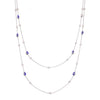 Sterling Beaded Evil Eye Double Layered Silver Chain Necklace