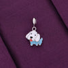 Sterling Puppy Blue White Silver Charm Pendant
