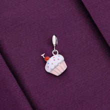  Charming Cup Cake Silver Pendant