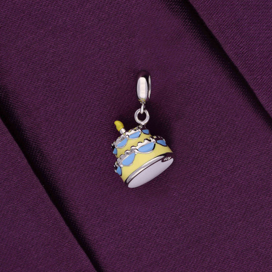 Sterling Cake Yellow Silver Charm Pendant