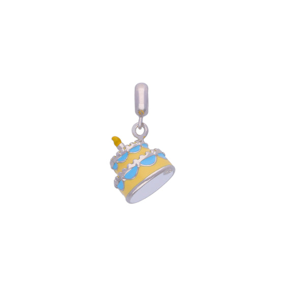 Sterling Cake Yellow Silver Charm Pendant