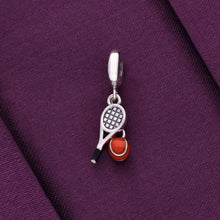 Sterling Tennis Red Silver Charm Pendant