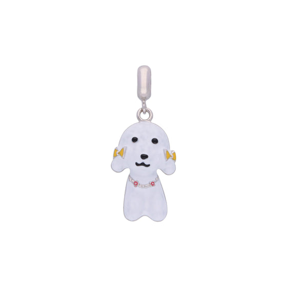 Sterling Puppy White Silver Charm Pendant