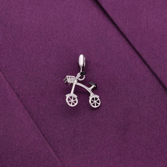 Bicycle Silver Charm Pendant