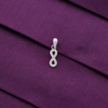  Pave Diamond Infinity Silver Pendant