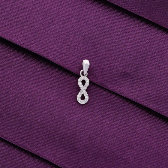 Pave Diamond Infinity Silver Pendant