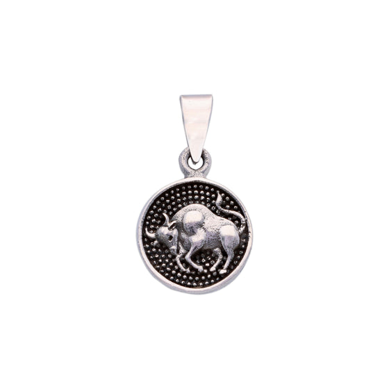 Sterling Zodiac Sign Oxidized Silver Pendant
