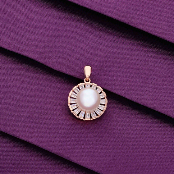 Mystic Rose Gold Pearl Silver Pendant