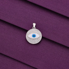  Stylish Diamond Studded Evil Eye Silver Pendant