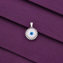  Zircon Studded Big Evil Eye Silver Pendant