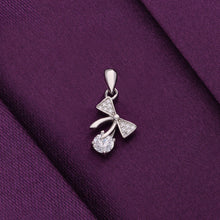  SOLITAIRE BOW SILVER PENDANT