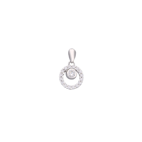 MINIMAL ROUND CRYSTALS CASUAL SILVER PENDANT