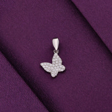  Crystal Butterfly Silver Pendant