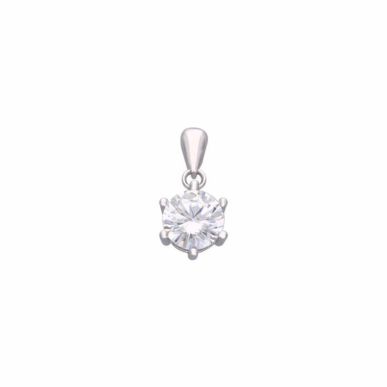 STYLISH SINGLE SOLITAIRE ZIRCON CASUAL SILVER PENDANT