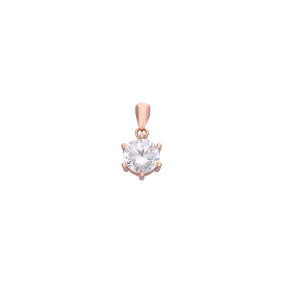 STYLISH SINGLE SOLITAIRE ZIRCON CASUAL SILVER PENDANT