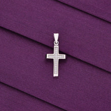  Sparkling Edgy Zircon Cross Silver Divine Pendant