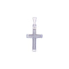 Sparkling Edgy Zircon Cross Silver Divine Pendant