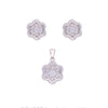 Blooming Crystals Zircon Silver Pendant & Earrings Set
