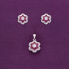 Blooming Crystals Zircon Silver Pendant & Earrings Set