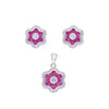 Blooming Crystals Zircon Silver Pendant & Earrings Set