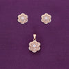 Blooming Crystals Zircon Silver Pendant & Earrings Set