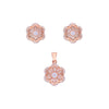 Blooming Crystals Zircon Silver Pendant & Earrings Set