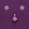 Pave Knotted Brilliance Silver Pendant & Earrings Set