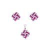 Pave Knotted Brilliance Silver Pendant & Earrings Set