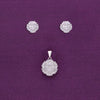 Sparkling Sun Pave Silver Pendant & Earrings Set