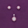 Sparkling Sun Pave Silver Pendant & Earrings Set