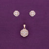 Sparkling Sun Pave Silver Pendant & Earrings Set