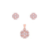 Sparkling Sun Pave Silver Pendant & Earrings Set