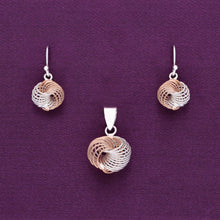  Twinkling Twirl Silver Pendant & Earrings Set