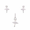 Bejeweled Ballet Silver Pendant & Earrings Set