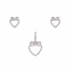 Infinity Bond Heart Silver Pendant & Earrings Set