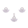 Shimmery Flare Crystal Silver Pendant & Earrings Set