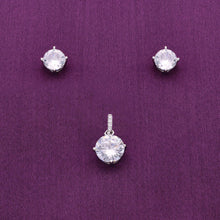  Simply Zircons Silver Pendant & Earrings Set