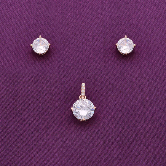 Simply Zircons Silver Pendant & Earrings Set