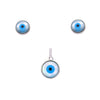 Simply Evil Eye Silver Pendant & Earrings Set